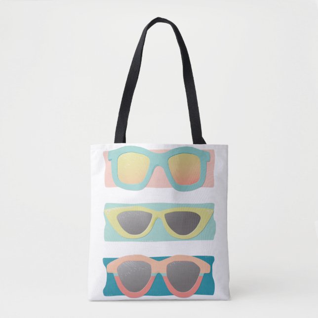 Sunglasses Trio Coral Tote Bag (Front)