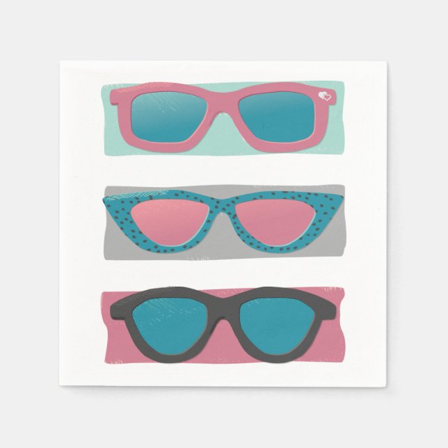 Sunglasses Trio Pink Napkin (Front)