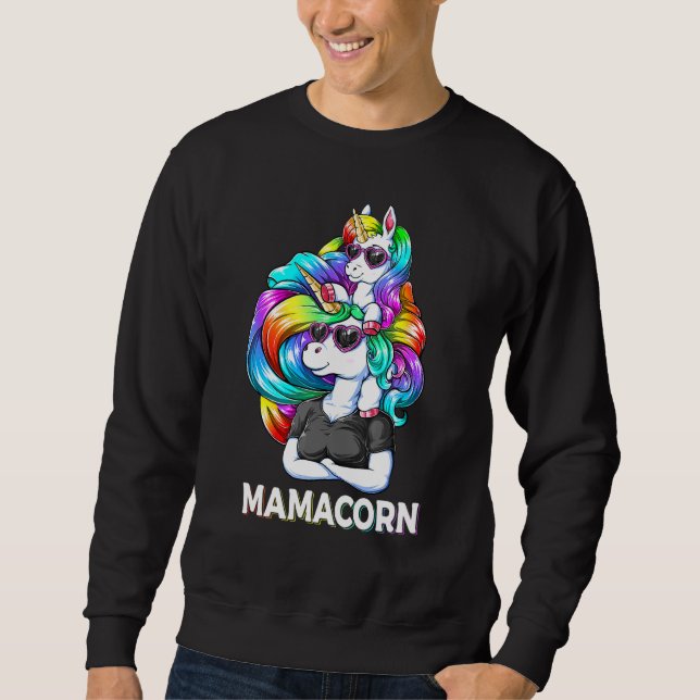 Sunglasses Unicorn Mum Retro Costume Sweatshirt (Front)