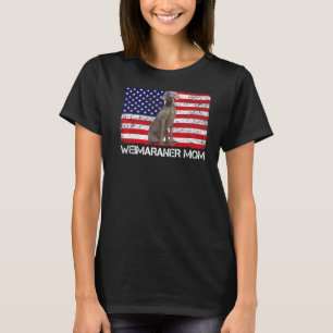 Sunglasses Weimaraner Mum Flag American Usa Dog T-Shirt