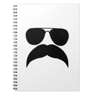 Sunglasses with moustache - Choose background colo Notebook