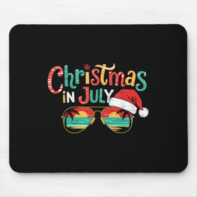 Sungled Christmas In July Summer Xmas Beach Vacati Mouse Pad (Front)