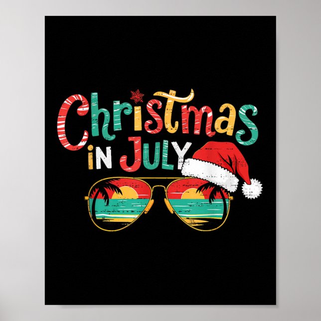 Sungled Christmas In July Summer Xmas Beach Vacati Poster (Front)