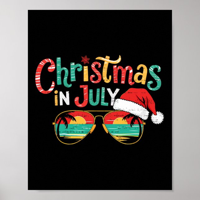 Sungled Christmas In July Summer Xmas Beach Vacati Poster (Front)