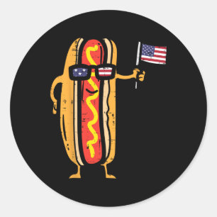 Sungles American Flag Usa Funny 4th Of July Fourth Classic Round Sticker