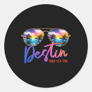 Sungles Destin Florida Beach Vacation Matching Fam Classic Round Sticker