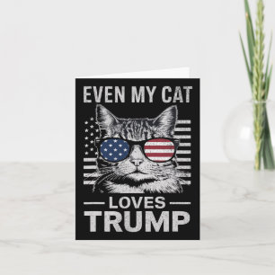 Sungles Usa Flag Even My Cat Loves Trump  Card