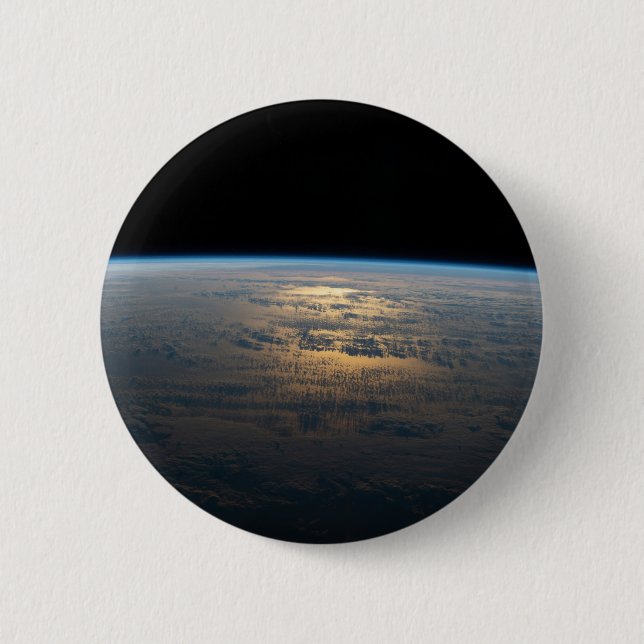 Sunglint Beams Off A Partly Cloudy South Pacific 6 Cm Round Badge (Front)