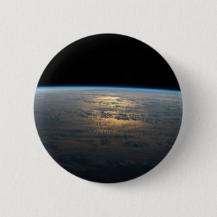 Sunglint Beams Off A Partly Cloudy South Pacific 6 Cm Round Badge