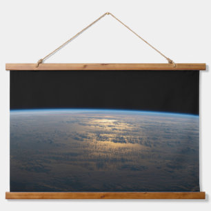 Sunglint Beams Off A Partly Cloudy South Pacific Hanging Tapestry