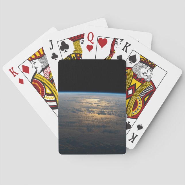 Sunglint Beams Off A Partly Cloudy South Pacific Playing Cards (Back)