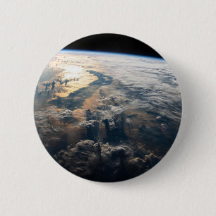 Sunglint Beams Off Celebes Sea In Southeast Asia 6 Cm Round Badge