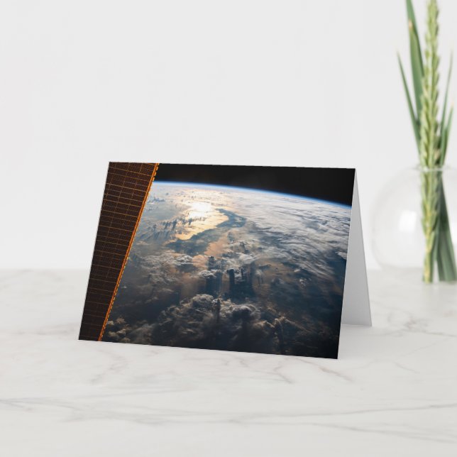 Sunglint Beams Off Celebes Sea In Southeast Asia Card (Front)