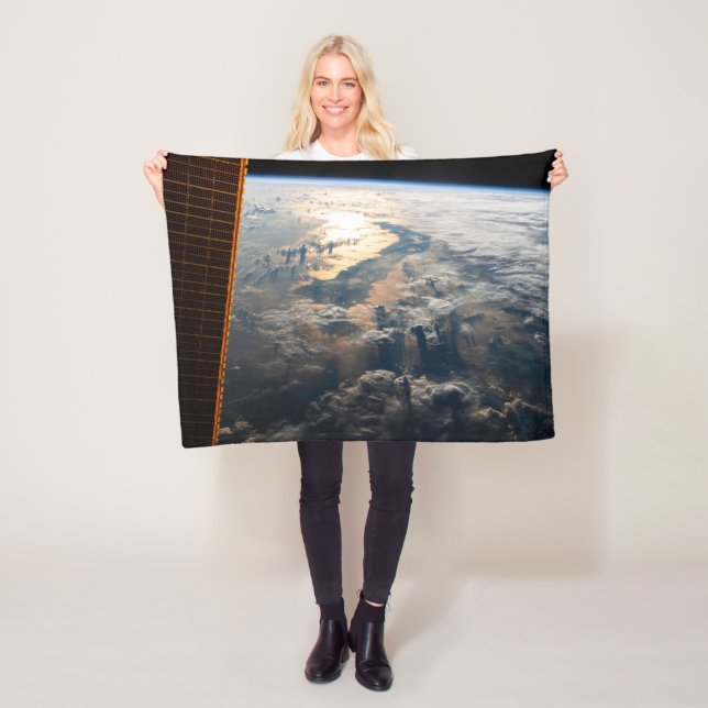 Sunglint Beams Off Celebes Sea In Southeast Asia Fleece Blanket (In Situ)