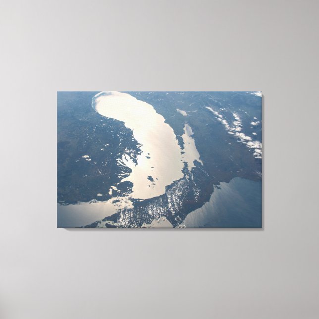 Sunglint Beams Off Lake Michigan Canvas Print (Front)