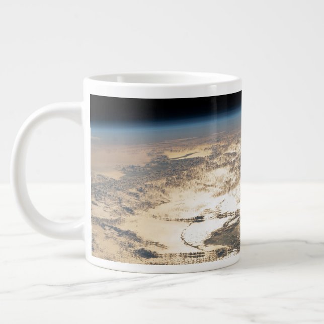 Sunglint Beams Off The Atlantic Ocean Large Coffee Mug (Left)