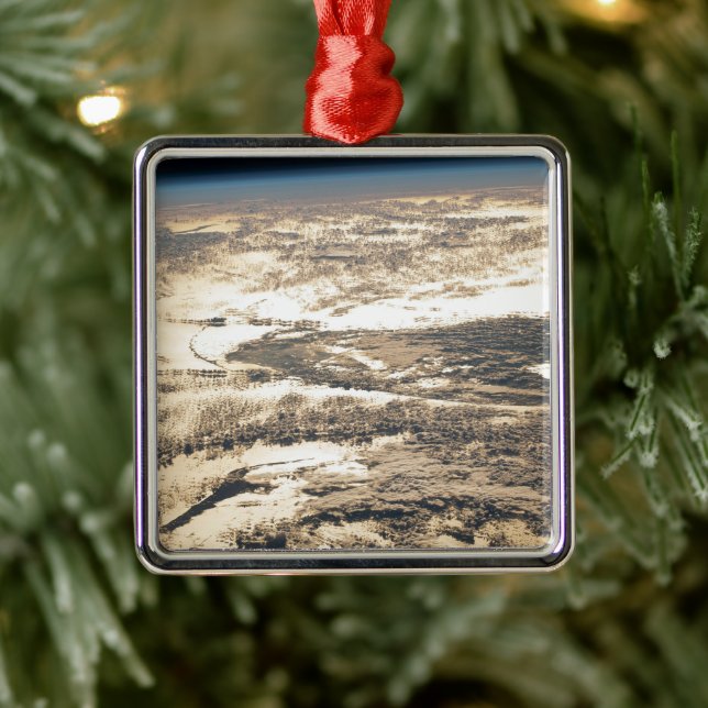 Sunglint Beams Off The Atlantic Ocean Metal Tree Decoration (Tree)