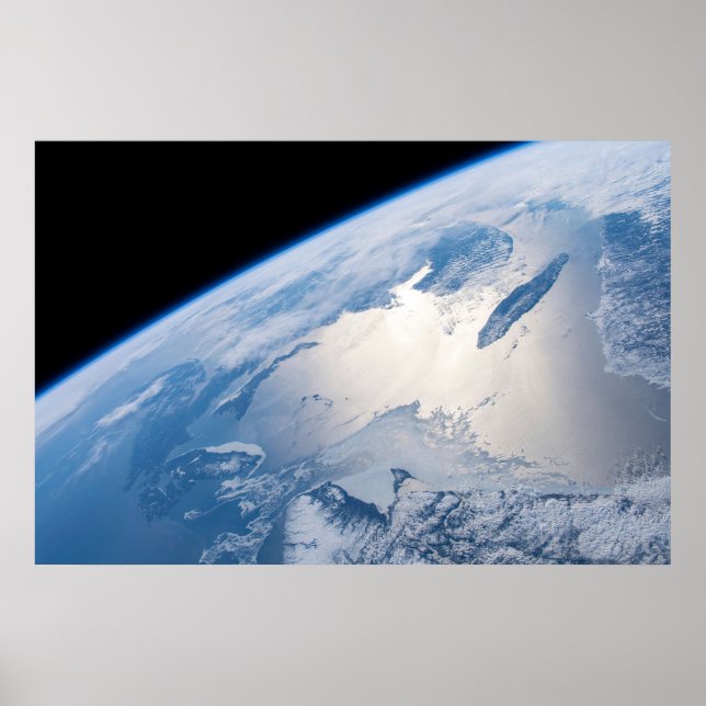 Sunglint Off The Gulf Of St. Lawrence In Canada. Poster (Front)
