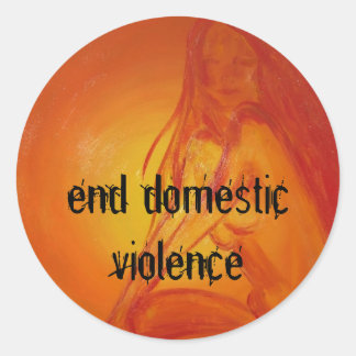 sungoddesss, end domestic violence classic round sticker