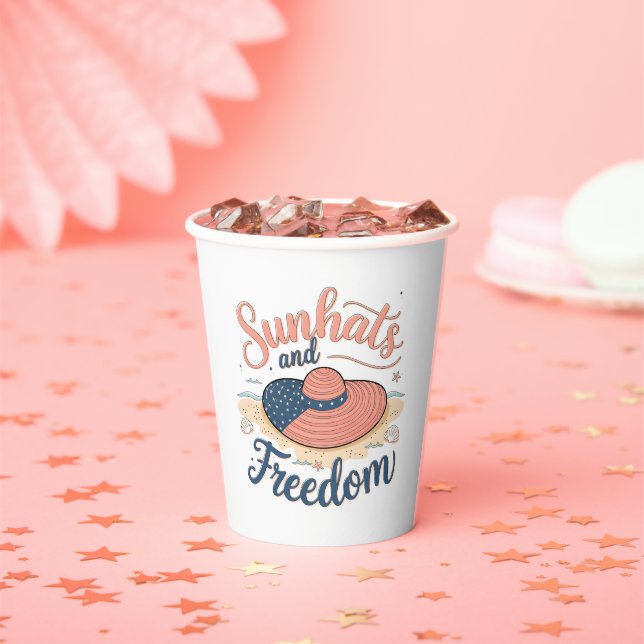 Sunhats and Freedom Patriotic Paper Cups (Insitu)