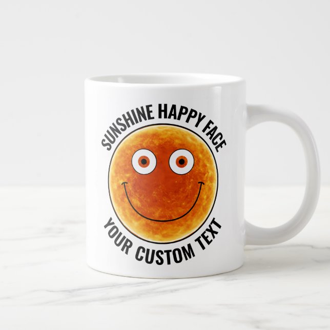 Sunhine Happy Face Personalized Custom Giant Mug (Right)