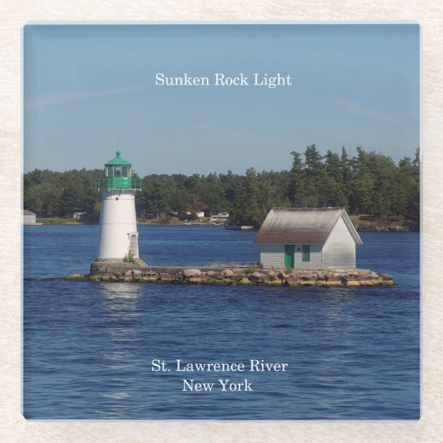 Sunken Rock Light glass coaster (Front)