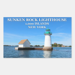 Sunken Rock Lighthouse, New York Rectangular Sticker