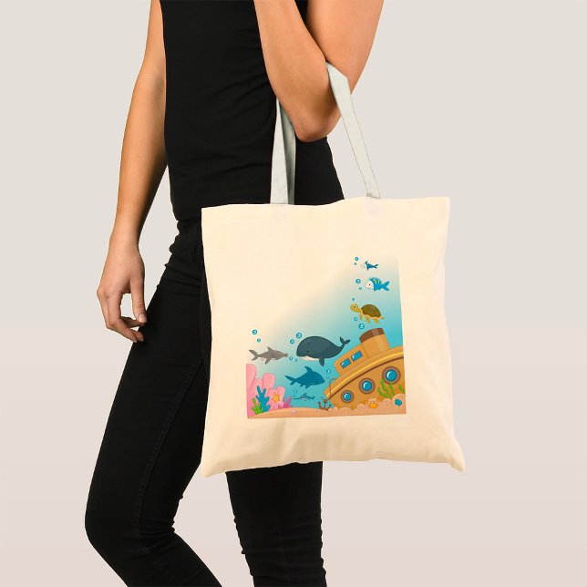 Sunken Ship And Fish Tote Bag (Creator Uploaded)