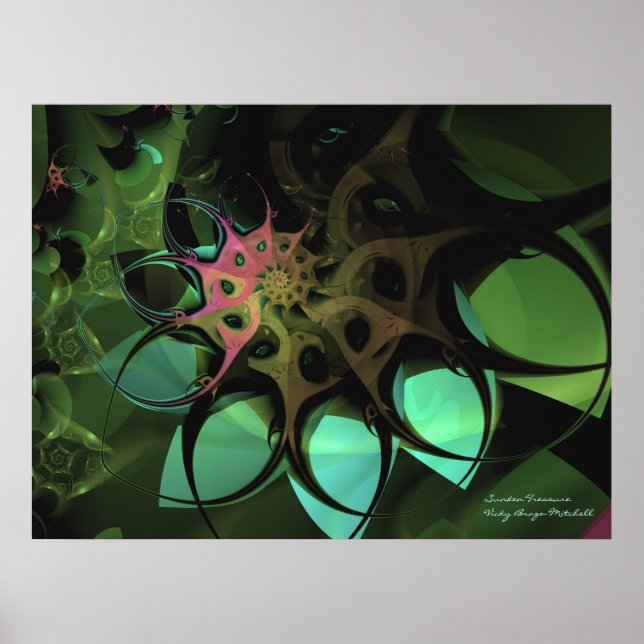 Sunken Treasure Fine Fractal Art Poster (Front)