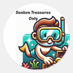 Sunken treasures only classic round sticker