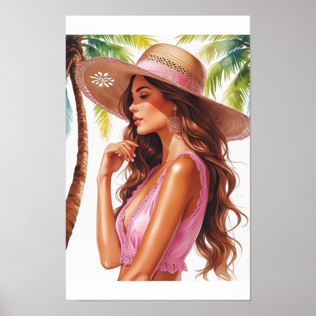 Sunkissed Lady in Pink Poster (Front)