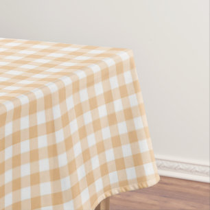 Sunkissed Pumpkin   Light Orange Gingham  Tablecloth