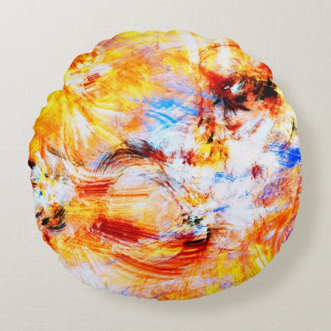 Sunlight. Abstract beautiful multicolor bright art Round Cushion (Front)