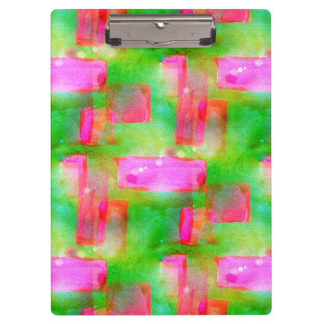 Sunlight abstract painted yellow, pink clipboard (Front)