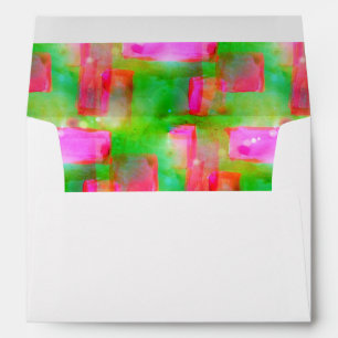 Sunlight abstract painted yellow, pink envelope
