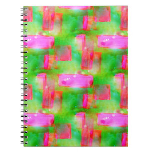 Sunlight abstract painted yellow, pink spiral notebook