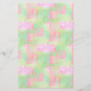 Sunlight abstract painted yellow, pink stationery