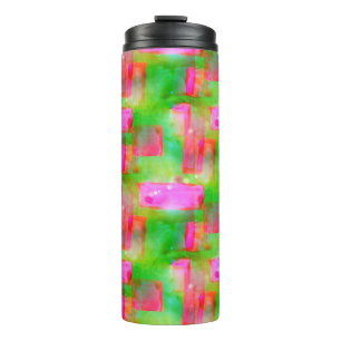 Sunlight abstract painted yellow, pink thermal tumbler