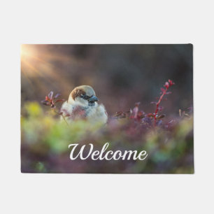 Sunlight Bathing Finch Welcome Doormat