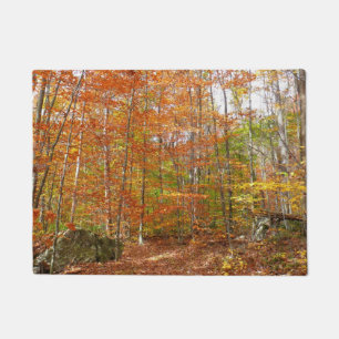 Sunlight Dappled Fall Trail at Laurel Hill Park Doormat