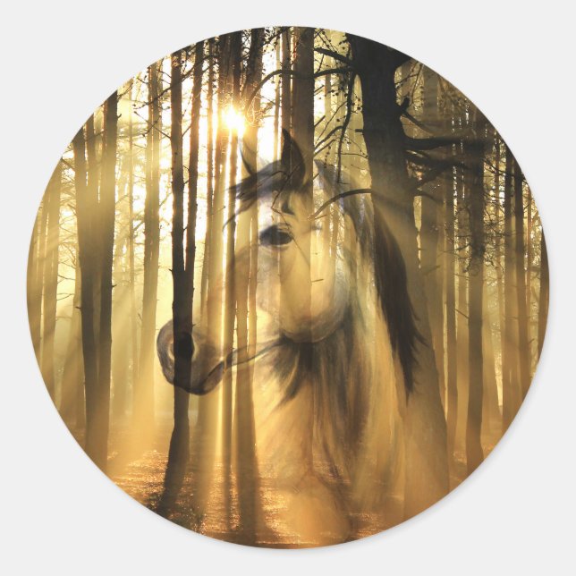 Sunlight horse classic round sticker (Front)