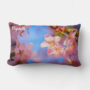 Sunlight On Sakura Flowers Lumbar Cushion