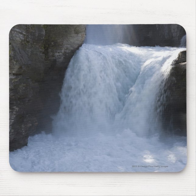 Sunlight On Waterfalls On The Side Of A Mountain Mouse Pad (Front)
