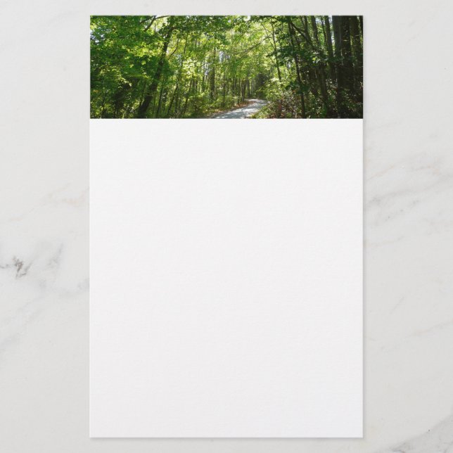 Sunlight on Wooded Path at Centennial Park Stationery (Front)