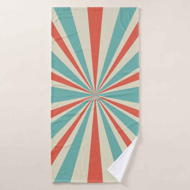 Sunlight retro horizontal background. Pale red and Bath Towel (Bath Towel)
