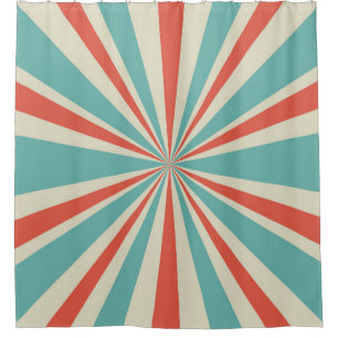 Sunlight retro horizontal background. Pale red and Shower Curtain