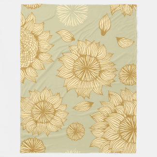 Sunlight Stillness in Light Olive Fleece Blanket