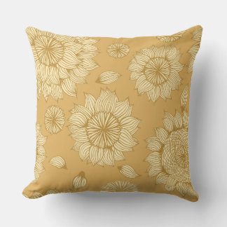 Sunlight Stillness in Warm Amber Cushion