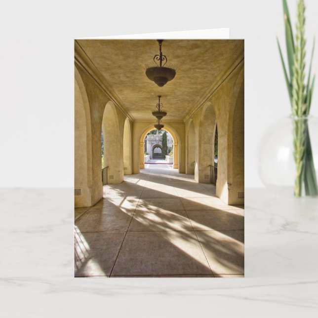Sunlight Through Arches Greeting Card (Front)