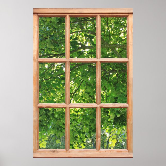 Sunlight through Leaves View from a Window Poster (Front)